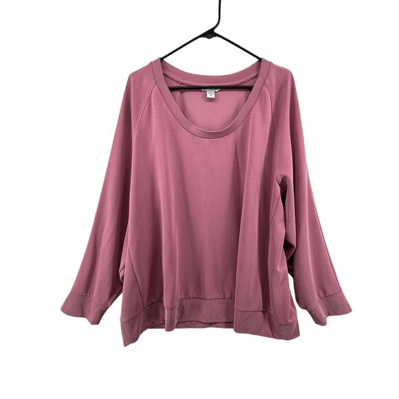 Athleta Long Sleeve Shirt Sweatshirt Size 3x Pink Seasoft Scoop Neck Top - Picture 1 of 3
